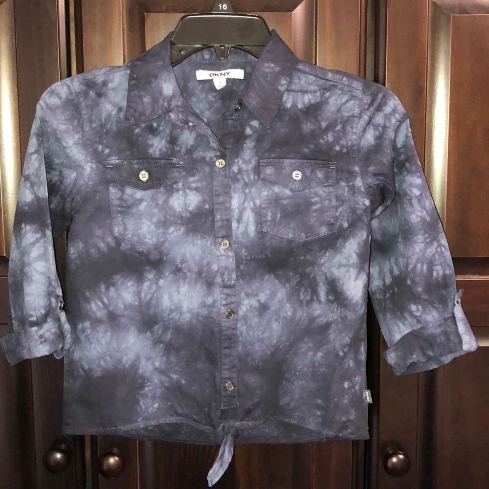 Girls DKNY  Button Down Tie Dye Shirt